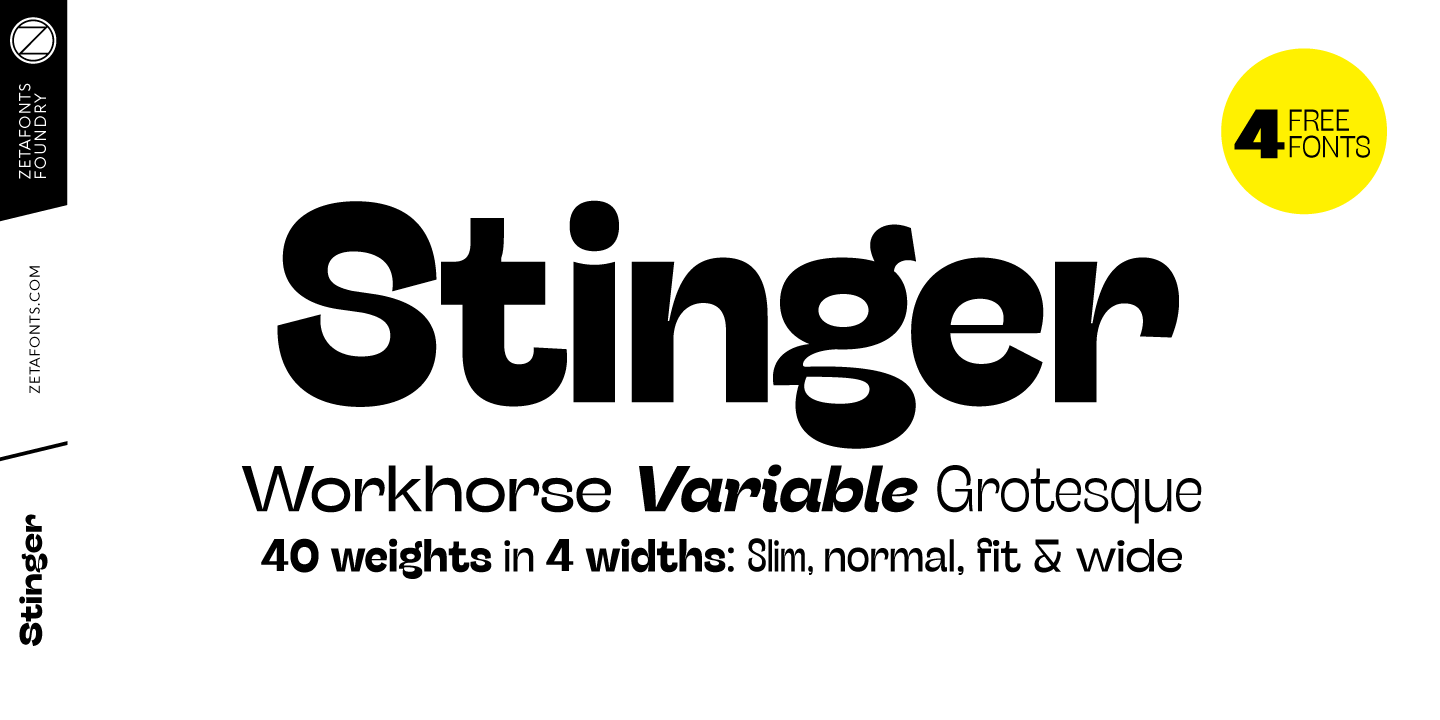 Beispiel einer Stinger Slim-Schriftart